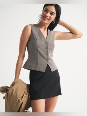 Abercrombie The A&F Scarlett Mini Skirt with Shorts Skort Black Size XXS / 2XS